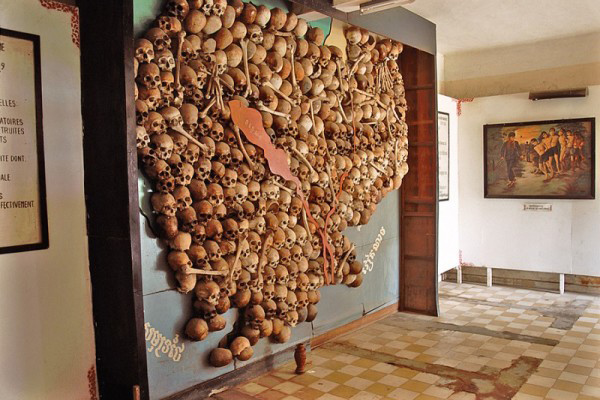 Map of skulls in Cambodia.