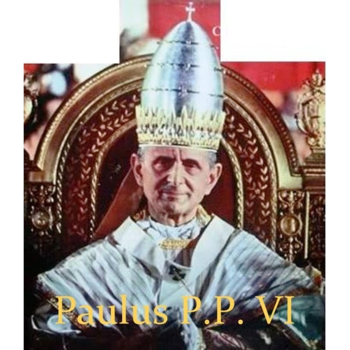 Pope Paul VI wearing tiara.